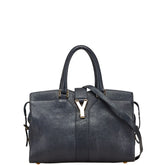 サンローラン Yライン カバスシック ハンドバッグ ショルダーバッグ 2WAY ネイビー レザー レディース SAINT LAURENT 【中古】